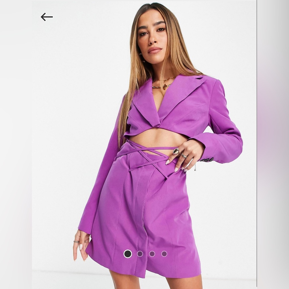 Topshop Cut out blazer dress purple size 4